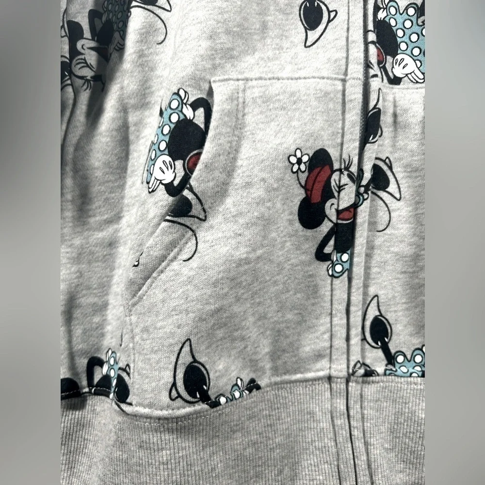 Disney Girls Fleece Full Zip Up Hoodie Sweatshirt Outdoor Minnie Mouse Sz L (10)